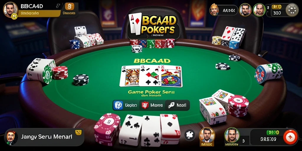 Screenshot gameplay BBCA4D dengan aksi poker yang menarik.