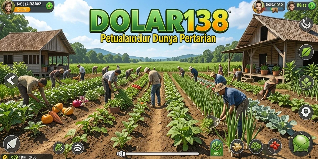 Tampilan gameplay DOLAR138 dengan berbagai tanaman dan hewan di kebun.