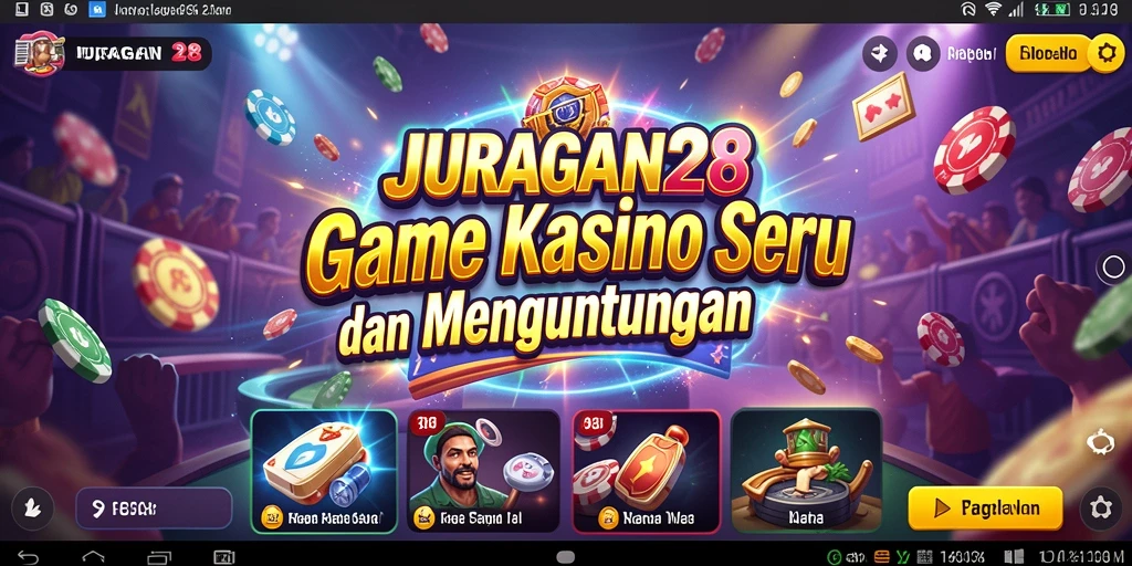 Tampilan utama gameplay JURAGAN28 yang menarik dan menghibur.