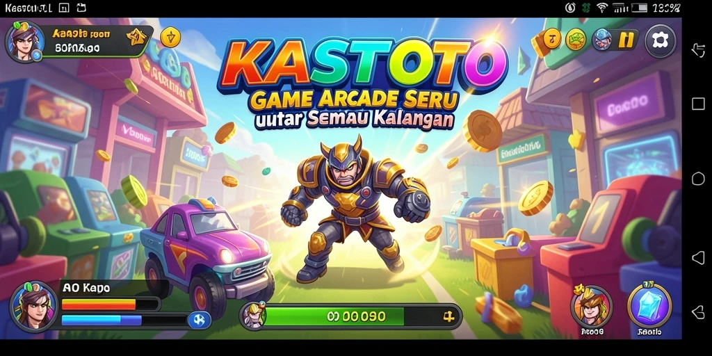 Tangkapan layar gameplay KASTOTO yang penuh warna dan seru.
