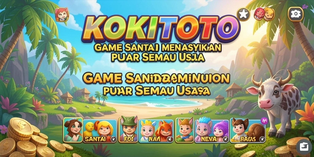 Tampilan gameplay KOKITOTO yang ceria dan penuh warna.
