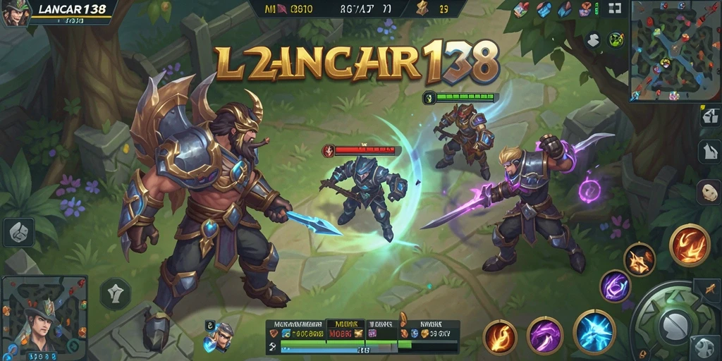 Tangkapan layar gameplay LANCAR138 yang menampilkan aksi seru di arena MOBA.