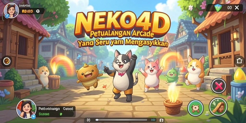 Tampilan gameplay NEKO4D yang penuh warna dan seru.